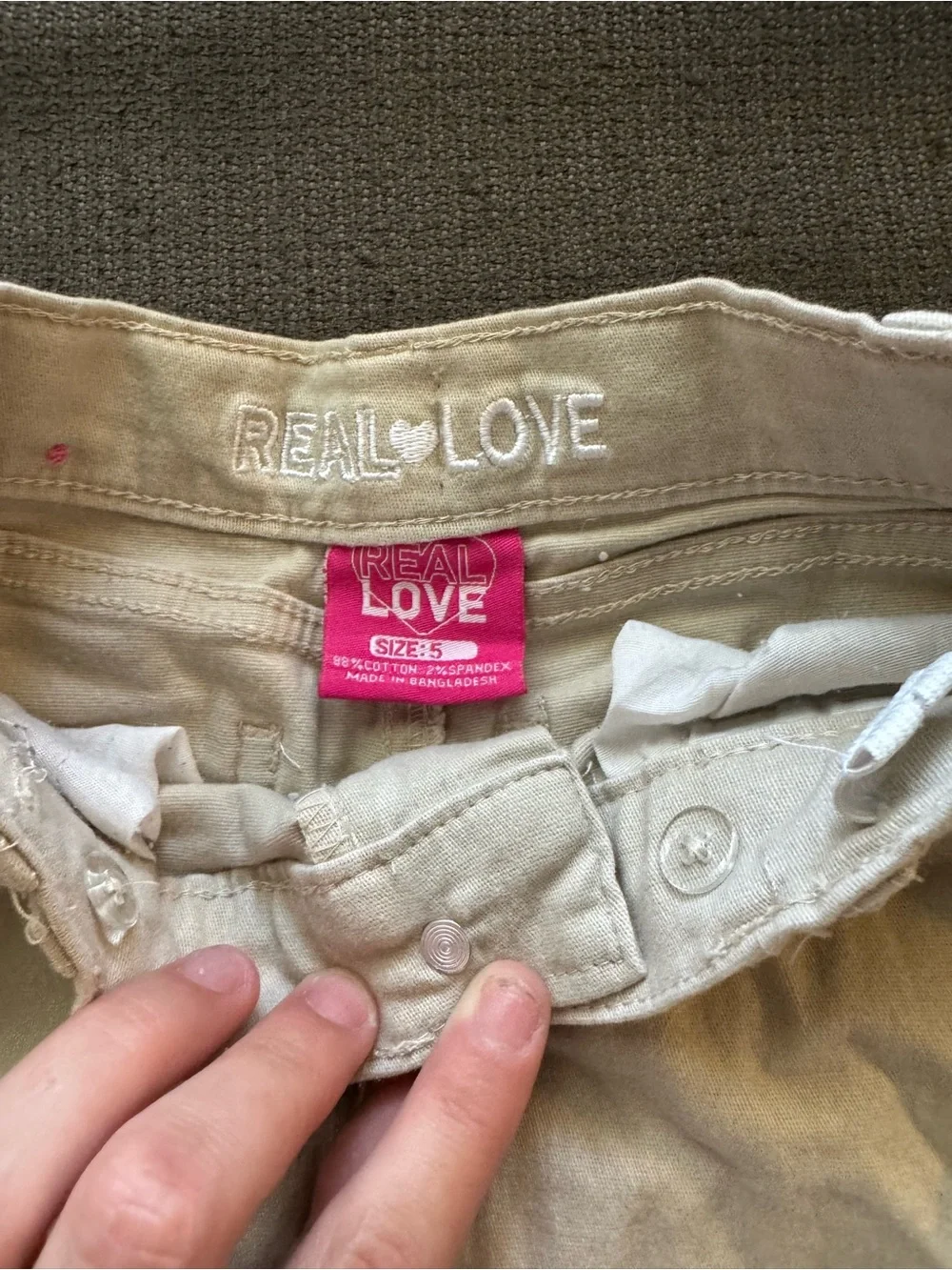 Kids Beige Cargo Jogger Pants
